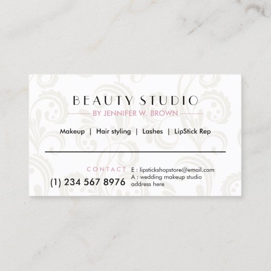 Lipstick Makeup roos gouden schoonheidssalon elega Visitekaartje (Achterkant)