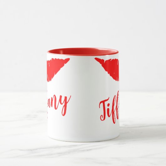 Lipstick Mark Jouw naam Mok (Midden)