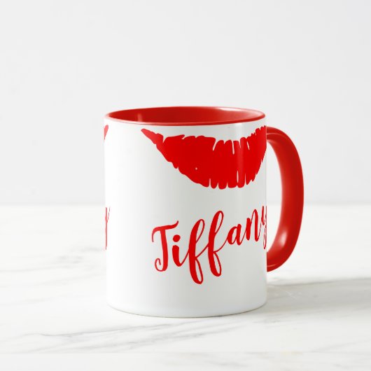 Lipstick Mark Jouw naam Mok (Voorkant rechts)