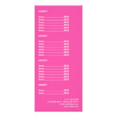 Lipstick Mark Pink Makeup Beauty Salon Prijslijst Reclamekaart (Achterkant)