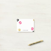 Lipstick Marks | Aangepaste naam Post-it® Notes (Op bureau)