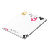 Lipstick Marks | Aangepaste naam zwart/roze Notitieblok (Linkerzijde)