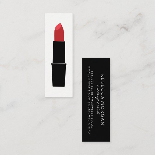 Lipstick Mini Visitekaartje (Voorkant / Achterkant)