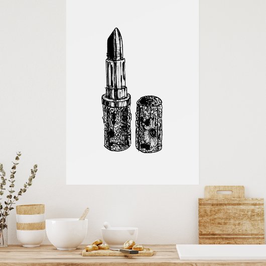 Lipstick mode schets poster (Keuken)