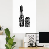 Lipstick mode schets poster (Thuiskantoor)