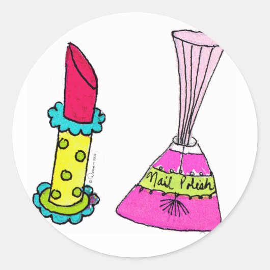 Lipstick & nagellak Stickers (Voorkant)