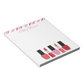 Lipstick & Nail Pools gepersonaliseerd Notitieblok (Schuin)