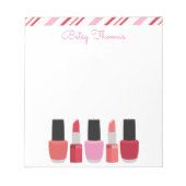 Lipstick & Nail Pools gepersonaliseerd Notitieblok (Voorkant)