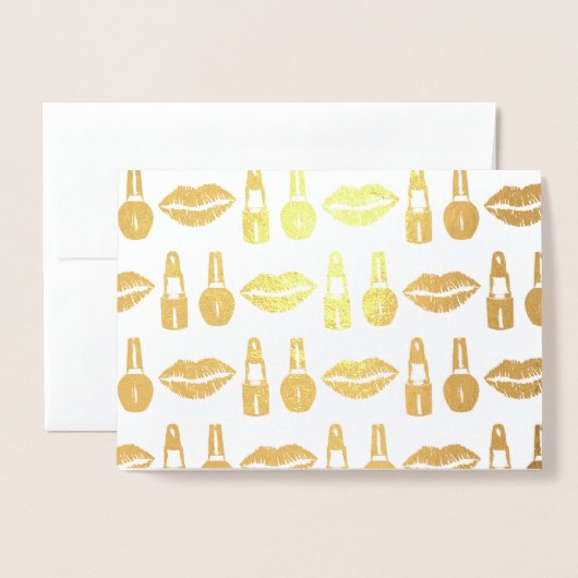 Lipstick Nail Poolse Makeup Artist Beauty Mode Folie Kaarten (Voorkant met envelop)