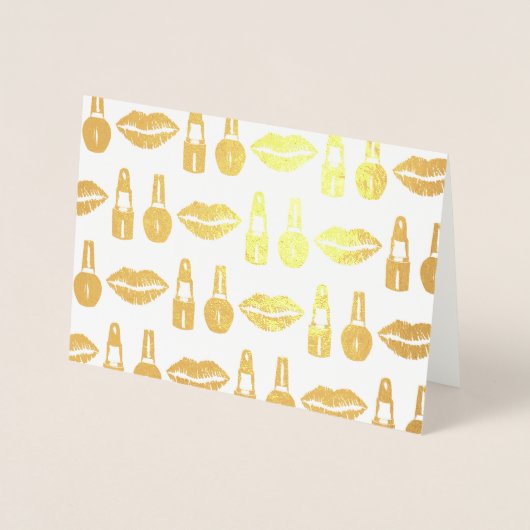 Lipstick Nail Poolse Makeup Artist Beauty Mode Folie Kaarten (Voorkant)
