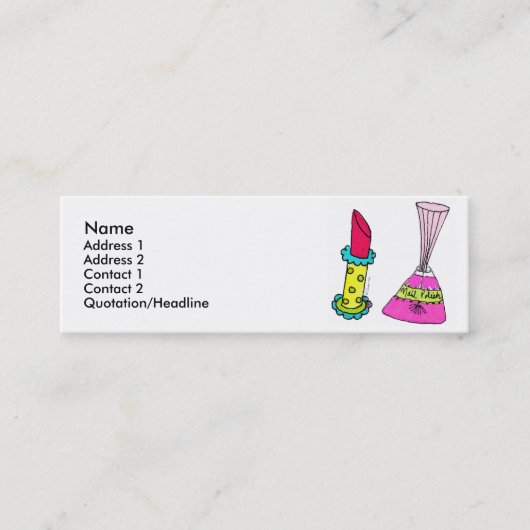 Lipstick & Nail Poolse profielkaarten Mini Visitekaartje (Voorkant)