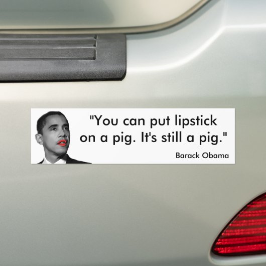 Lipstick Obama Bumpersticker (Op auto)