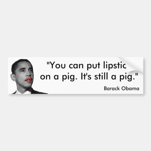 Lipstick Obama Bumpersticker (Voorkant)