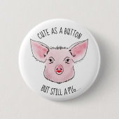 Lipstick op een varken ronde button 5,7 cm (Voorkant)