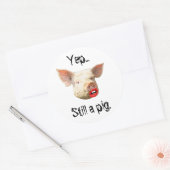 Lipstick op een varken ronde sticker (Envelop)