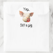 Lipstick op een varken ronde sticker (Tas)