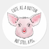 Lipstick op een varken ronde sticker (Voorkant)