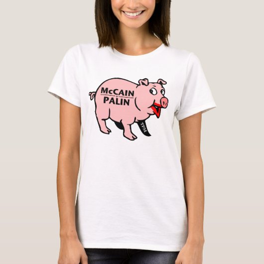 Lipstick op een varken t-shirt (Voorkant)