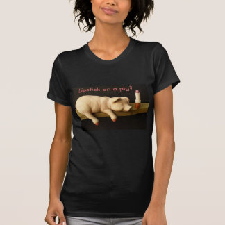 Lipstick op een varken T-shirt