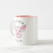 Lipstick op een varken tweekleurige koffiemok (Voorkant links)