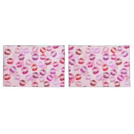 Lipstick op roze wijze kussensloop