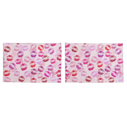 Lipstick op roze wijze kussensloop (Achterkant-Set)