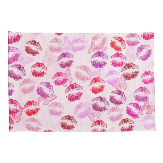 Lipstick op roze wijze kussensloop (Achterkant-Rechts)