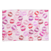 Lipstick op roze wijze kussensloop (Voorkant-Rechts)