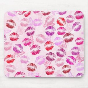 Lipstick op roze wijze muismat