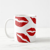 Lipstick overal op afdruk Coffee-Mok Koffiemok (Links)