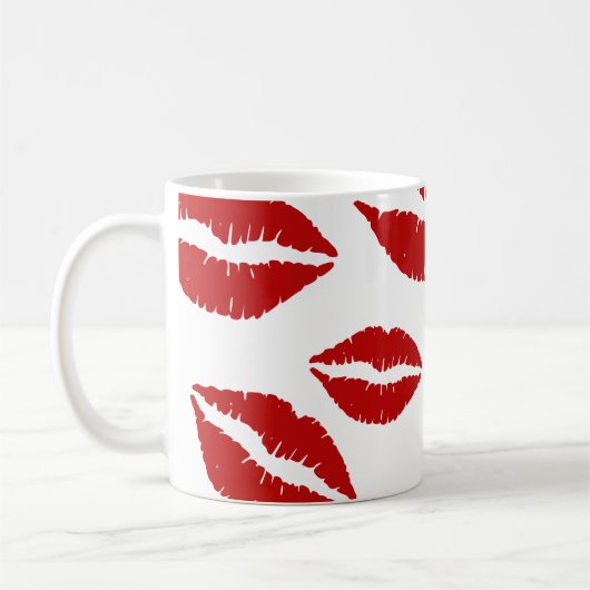 Lipstick overal op afdruk Coffee-Mok Koffiemok (Links)