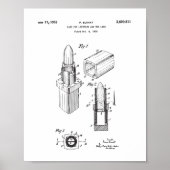 Lipstick Patenttekening, damesslaapkamerdecor Poster (Voorkant)