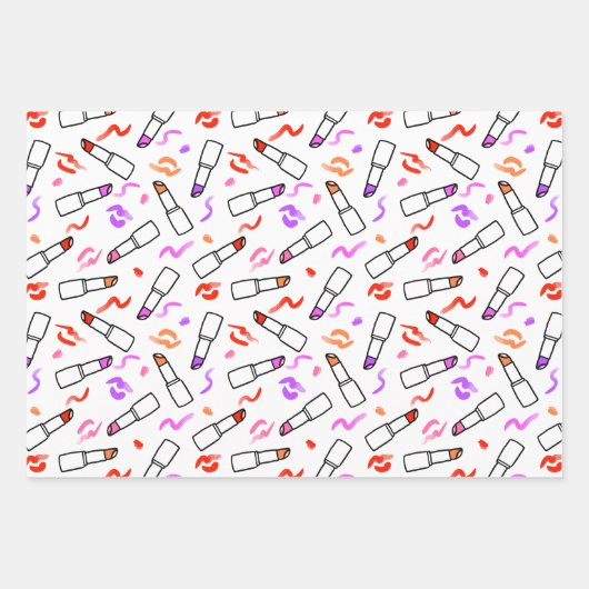 Lipstick Patroon Inpakpapier Vel (Voorkant 2)