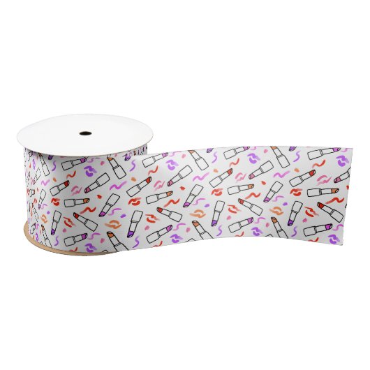Lipstick Patroon Satijnen Lint (Spoel)