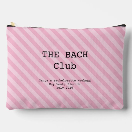 Lipstick Pink Striped Bridesmaid Bachelorette Etui (Voorkant)