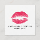 Lipstick Print Makeup Artist Minimalist Square Vierkante Visitekaartje (Voorkant)