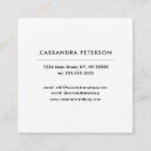 Lipstick Print Makeup Artist Minimalist Square Vierkante Visitekaartje (Achterkant)