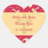 Lipstick Red, Gold, Christiain, Damask Sticker (Voorkant)