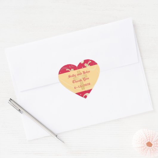 Lipstick Red, Gold, Christiain, Damask Sticker (Envelop)