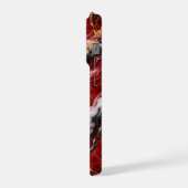 Lipstick Red Marble with Black, White & Gold Veins iPhone Hoesje (Linkerkant)