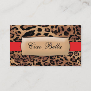 Lipstick Red Sassy Leopard Visitekaartje