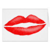 Lipstick Red Seductive Vrouw Lips Card (Voorkant Horizontaal)