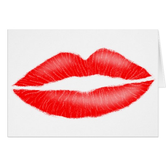 Lipstick Red Seductive Vrouw Lips Card (Voorkant Horizontaal)