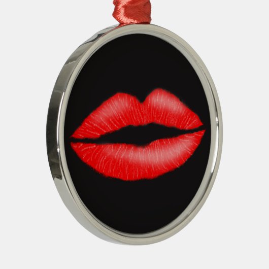 Lipstick Red Seductive Vrouw Lips Ornament (Rechts)