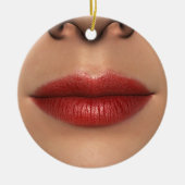 Lipstick rood Vrouw Licht dicht bij Keramisch Ornament (Voorkant)