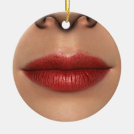 Lipstick rood Vrouw Licht dicht bij Keramisch Ornament