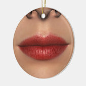 Lipstick rood Vrouw Licht dicht bij Keramisch Ornament (Links)