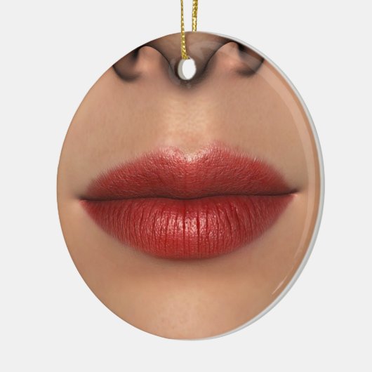 Lipstick rood Vrouw Licht dicht bij Keramisch Ornament (Links)