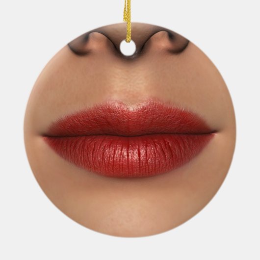 Lipstick rood Vrouw Licht dicht bij Keramisch Ornament (Achterkant)