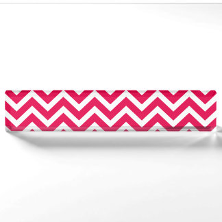 Lipstick Roze en White Chevron Zig Zag Naambordje